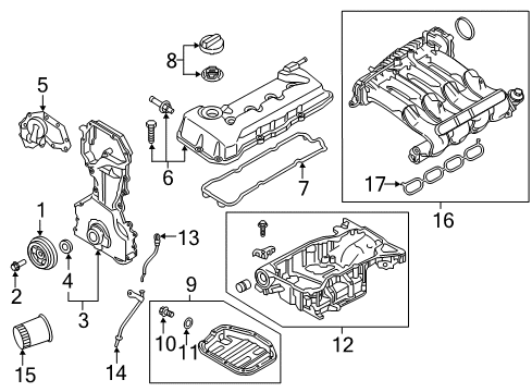 2022 Nissan Rogue Sport Engine Parts, Mounts, Cylinder Head & Valves, Camshaft & Timing, Variable Valve Timing, Oil Cooler, Oil Pan, Oil Pump, Crankshaft & Bearings, Pistons, Rings & Bearings Gauge-Oil Level Diagram for 11140-4BB1A