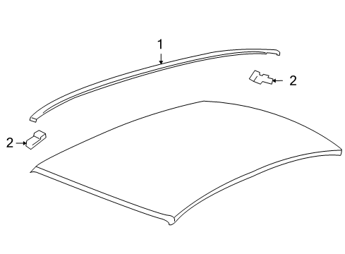 2013 Chevrolet Camaro Exterior Trim - Roof Roof Molding Diagram for 92217614