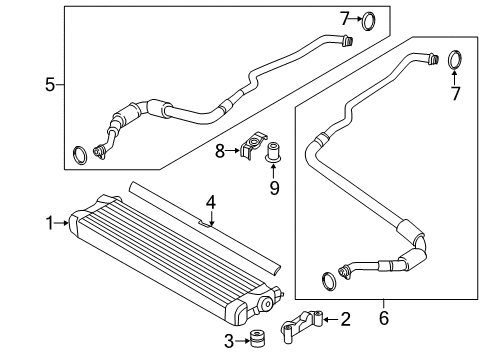 2015 BMW M6 Oil Cooler Rubber Grommet Diagram for 17211712839