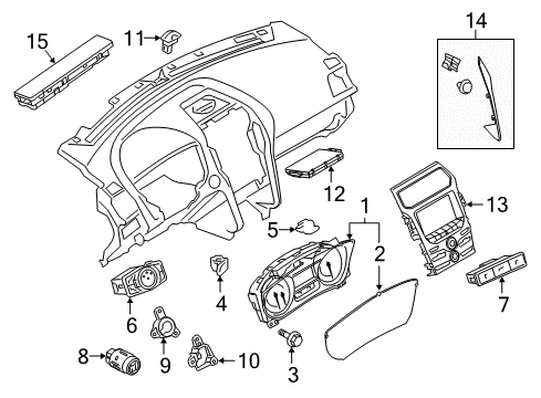 2016 Ford Police Interceptor Utility Switches Cluster Assembly Diagram for GB5Z-10849-JA