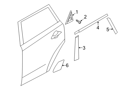 2019 Kia Soul Exterior Trim - Rear Door MOULDING Assembly-Rear Door Diagram for 83840B2000