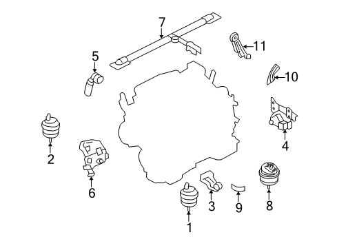 2006 Ford Five Hundred Engine & Trans Mounting Damper Diagram for 5F9Z-6F050-BA