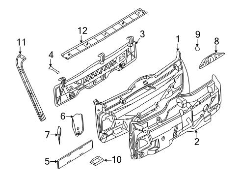 2001 BMW 540i Interior Trim - Lift Gate Sound Insulating For Trunk Lid Diagram for 51488194675