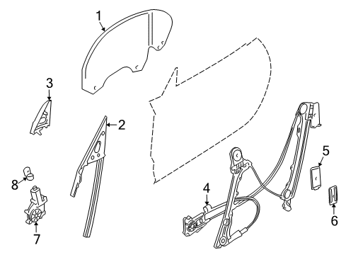 2016 BMW Z4 Door & Components Window Regulator Front Right Diagram for 51337198304