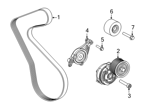 2019 Jeep Grand Cherokee Belts & Pulleys Bolt-HEXAGON FLANGE Head Diagram for 6511356AA