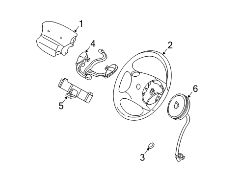 2001 Ford Ranger Steering Column & Wheel, Steering Gear & Linkage Steering Wheel Cover Diagram for F57Z-3F785-AAB