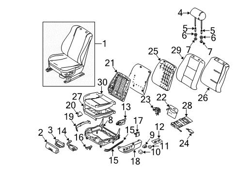 2003 BMW 530i Power Seats Pad Seat Front Diagram for 52108242779