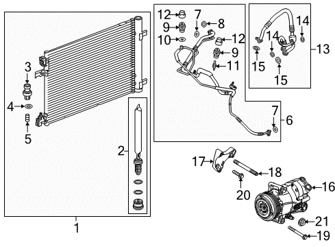 2016 Buick Cascada A/C Condenser, Compressor & Lines Compressor Diagram for 39092875