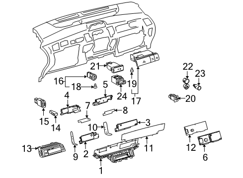 2005 Toyota Prius Instruments & Gauges Case Plate Diagram for 83863-47100