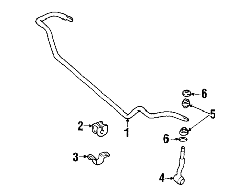 1997 Jeep Cherokee Stabilizer Bar & Components - Front RETAINER-SWAY Bar Diagram for 52087668