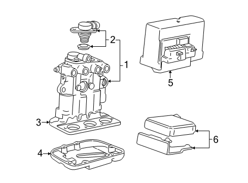 2004 Buick Regal ABS Components Electronic Brake And Traction Control Module Assembly Diagram for 18078144