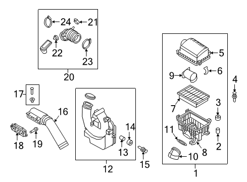 2019 Hyundai Elantra Filters Cleaner Assembly-Air Diagram for 28110-F2450