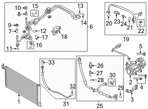 2013 Ford Focus A/C Condenser, Compressor & Lines Compressor Diagram for CV6Z-19703-J