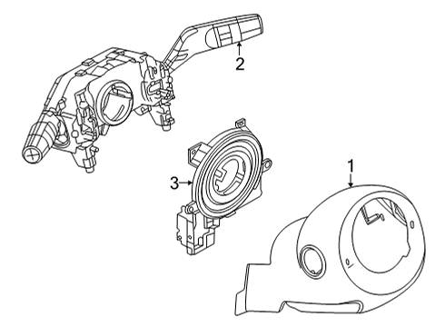 2021 Nissan Rogue Shroud, Switches & Levers Sensor Assembly-Steering Angle Diagram for 47945-6RA0A