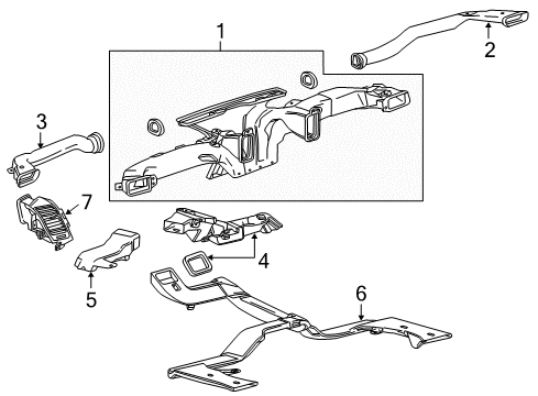 2018 Chevrolet Suburban Ducts Defroster Duct Diagram for 22817485