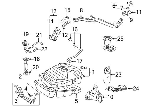 2001 Lexus LX470 Filters Pipe Sub-Assy, Fuel Tank Filler, Lower Diagram for 77011-60070