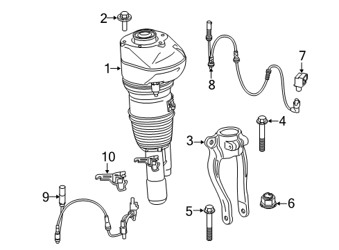 2018 BMW 740e xDrive Struts & Components - Front AIR SPRING STRUT, FRONT LEFT Diagram for 37107915941