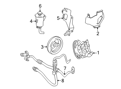 2005 Mercury Mountaineer P/S Pump & Hoses, Steering Gear & Linkage Reservoir Diagram for 1L2Z-3A697-AA