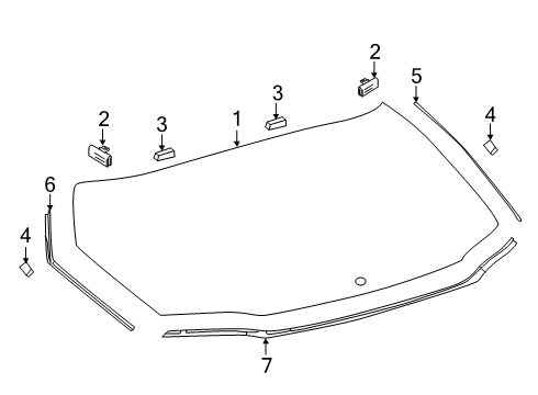 2020 Toyota C-HR Lift Gate - Glass & Hardware Lift Gate Glass Spacer Diagram for 64818-10020