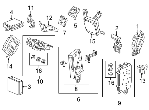 2022 Honda Odyssey Electrical Components CONTROL UNIT, RES Diagram for 39450-THR-A52