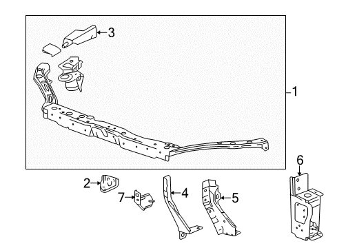 2018 Chevrolet Sonic Radiator Support Upper Tie Bar Diagram for 95021800