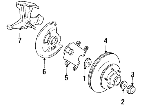 1986 GMC C3500 Front Brakes Front Brake Rotor (W/O Exciter Ring) Diagram for 15679603