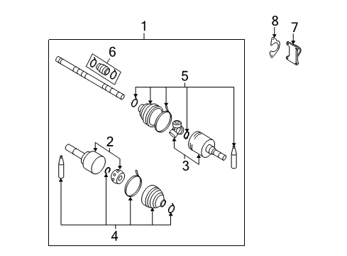 2013 Nissan Cube Drive Axles - Front REPAIR KIT - DUST BOOT, INNER Diagram for C974A-EW60L