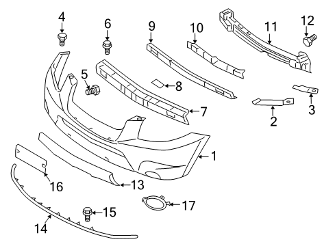 2008 Hyundai Santa Fe Front Bumper Bracket-Front Bumper Side Support, LH Diagram for 86555-2B000