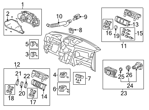 2012 Honda Pilot Cluster & Switches, Instrument Panel Garnish Assy. *NH834L* (HAIRLINE BIAS) Diagram for 79602-SZA-A01ZA