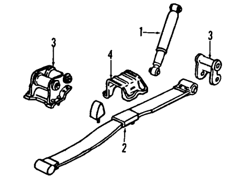 1993 Chevrolet Astro Rear Suspension, Stabilizer Bar Rear Spring Assembly Diagram for 17996300