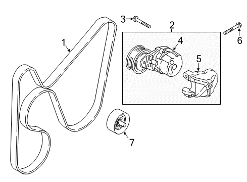 2020 Hyundai Elantra Belts & Pulleys Tensioner Assembly Diagram for 25281-03821