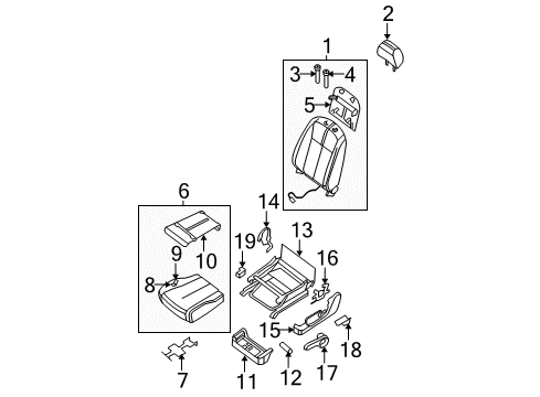 2007 Nissan Altima Heated Seats Board Assy-Front Seat Back Diagram for 87640-JA00B