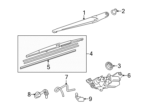 2013 Toyota Sienna Wiper & Washer Components Wiper Arm Nut Diagram for 90179-06226