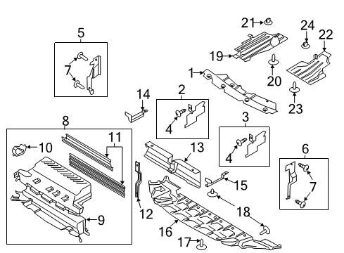 2014 Ford Escape Splash Shields Lower Deflector Diagram for CJ5Z-8310-A