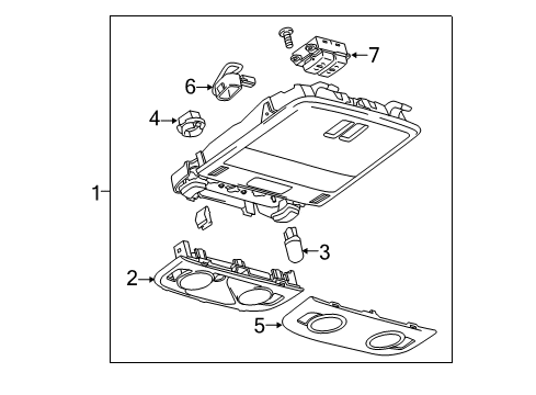 2014 Chevrolet SS Sunroof Overhead Console Diagram for 92272282