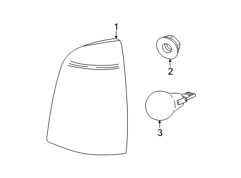 2003 Saturn LW200 Bulbs Lamp Asm, Tail Diagram for 19210446