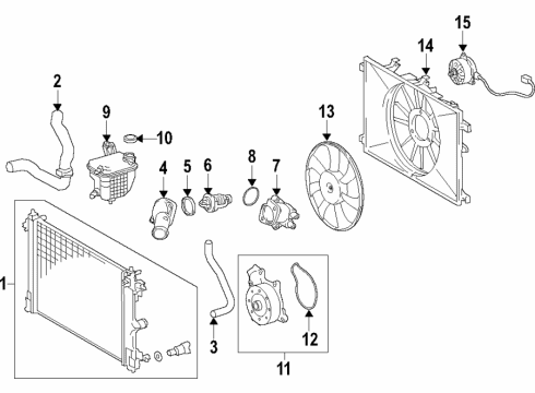 2020 Toyota C-HR Cooling System, Radiator, Water Pump, Cooling Fan Fan Motor Diagram for 16363-37220