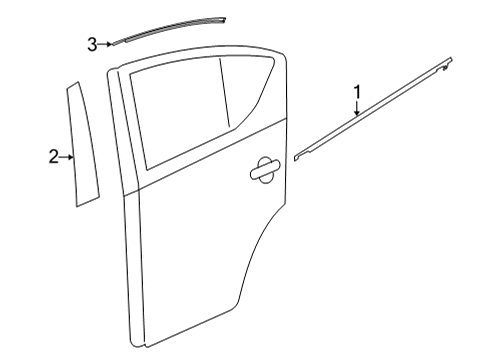 2020 Nissan Versa Exterior Trim - Rear Door Moulding-Rear Door Outside, RH Diagram for 82820-5EF0A