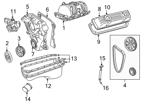 2003 Dodge Ram 1500 Van Intake Manifold Throttle Body To Intake Gasket Diagram for 53030541