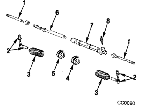 1984 Chevrolet Citation II Steering Column Components, Steering Gear & Linkage Boot Kit(Rack & Pinion) Diagram for 7839156