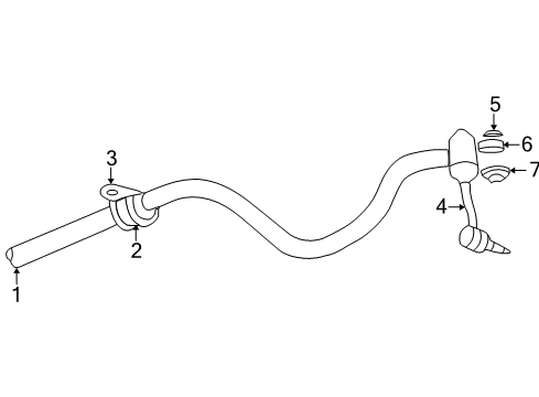 2003 Dodge Dakota Stabilizer Bar & Components - Front Bar-Front Suspension Diagram for 52106091AD