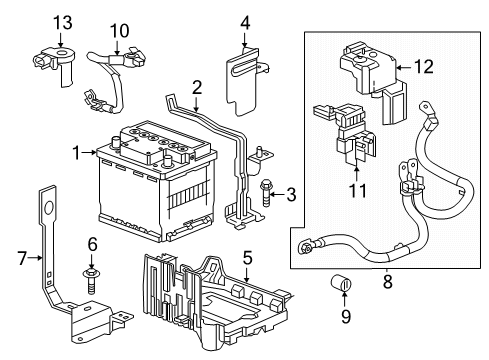 2021 Chevrolet Bolt EV Battery Hold Down Diagram for 42520255