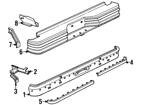 1984 Dodge Ramcharger Rear Bumper Nut-Snap In Diagram for 6027958