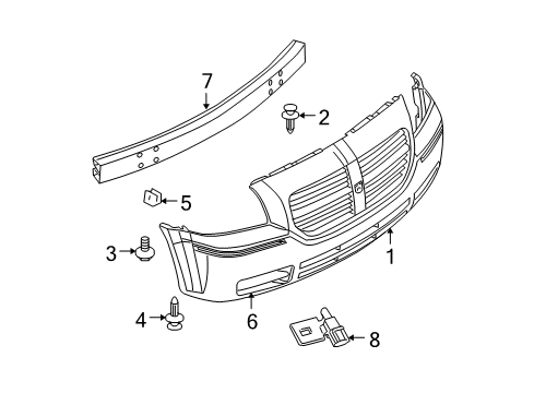 2006 Dodge Magnum Automatic Temperature Controls Front Primered Bumper Cover Diagram for 4805768AB