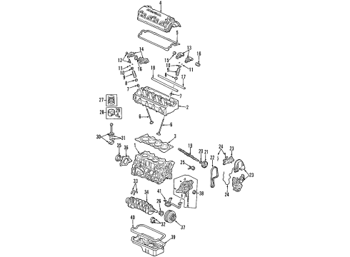 1998 Honda Civic Engine Parts, Mounts, Cylinder Head & Valves, Camshaft & Timing, Oil Pan, Oil Pump, Crankshaft & Bearings, Pistons, Rings & Bearings, Variable Valve Timing Cover, Timing Belt Back Diagram for 11840-P08-010