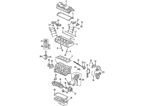 1998 Honda Civic Engine Parts, Mounts, Cylinder Head & Valves, Camshaft & Timing, Oil Pan, Oil Pump, Crankshaft & Bearings, Pistons, Rings & Bearings, Variable Valve Timing Rubber, Transmission Mounting Diagram for 50805-S04-000