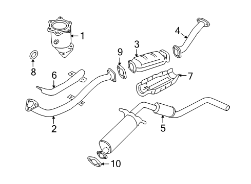 2003 Nissan Xterra Exhaust Components INSULATOR-Heat, Exhaust Tube Front Upper Diagram for 20515-8Z400