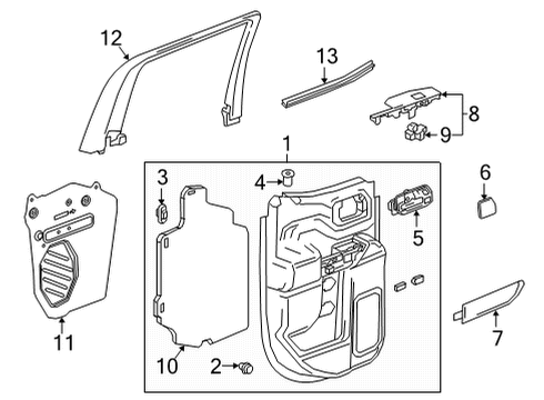 2020 GMC Sierra 2500 HD Interior Trim - Rear Door Upper Trim Diagram for 23383341