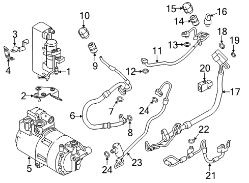 2017 BMW 330e Air Conditioner Coolant Pipe Diagram for 64539368339