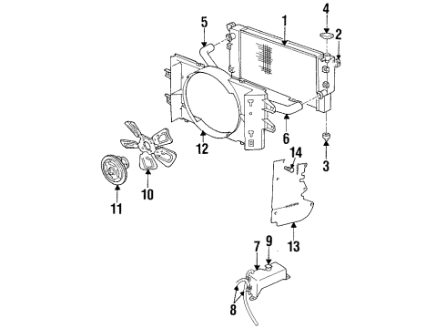 2001 Dodge Ram 2500 Radiator & Components, Cooling Fan Hose-Radiator Diagram for 52006484AB